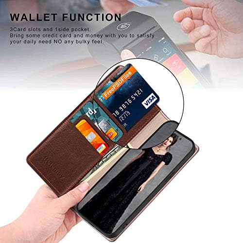 Caso de Belémay para iPhone 14 Plus Wallet Case-Genuine Flip Phone Phone Case RFID Bloqueio de cartão TPU