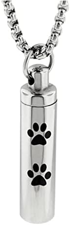 Mypower gravável cão/pata de gato impressão cilindro memorial urna perda de jóias de colar de cremação de