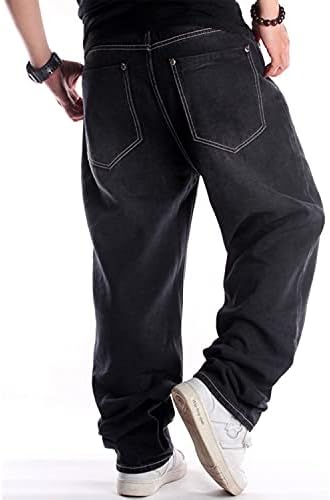 Jeans clássicos de ajuste descontraído de homens e moda solta - Fashion Fashion Baggy Comfort Hip