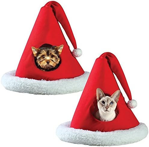 Coleções etc - Papai Noel Hat Christmas Pet House com almofada