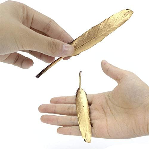 Zamihalaa - Decoração de penas de penas de cor prata dourada penas de pato para artesanato Diy Crafts Acessórios
