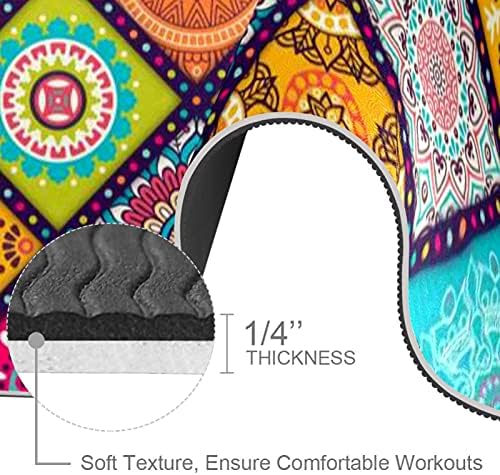 Siebzeh Flower Mandalas Premium de Yoga Mat de Rubber Eco -Friend