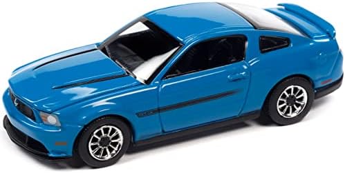 2012 GT/CS Grabber Blue com listras pretas edição limitada de músculos modernos 1/64 Modelo Diecast