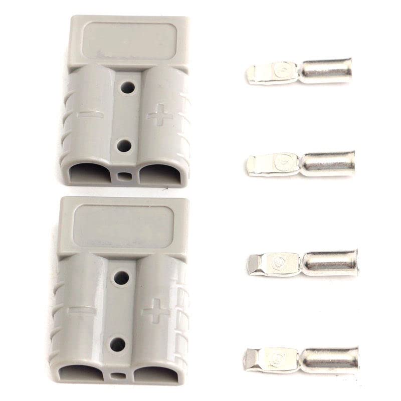 2x kit de conector rápido de bateria de prata de cobre 600v 50a 6awg plugue conexão desconecte o trailer do guincho