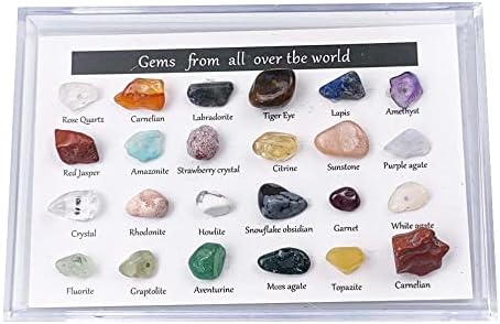 ADABUS 24PCS/Set Amtetistas naturais Rose Quartzs Cristal Mineral Specime 7 Chakra Healing Stone Smooth