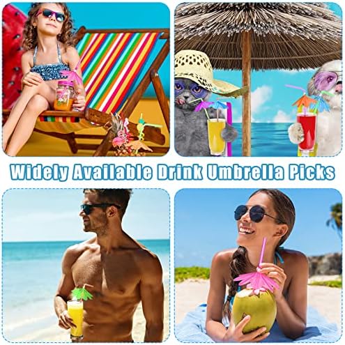 100 peças guarda -chuva canudos bebidas cocktail guarda -chuva de verão para festa de praia havaiana
