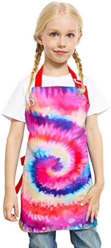 Avental de meninos de garotas Kid, Avental de cozinha ajustável de cozinha com bolso para cozinhar a arte de pintura