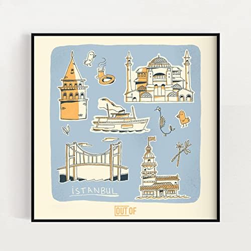 Fora de Istambul impressa, pôster da cidade, presente de peru, decoração de Istambul, arte de