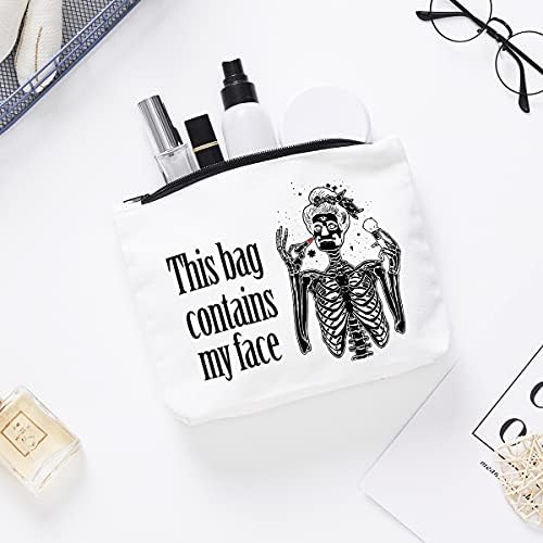 Ihopes+ Funny Skeleton Makeup Bag Presente para mulheres melhores amigas irmãs | Esta bolsa contém
