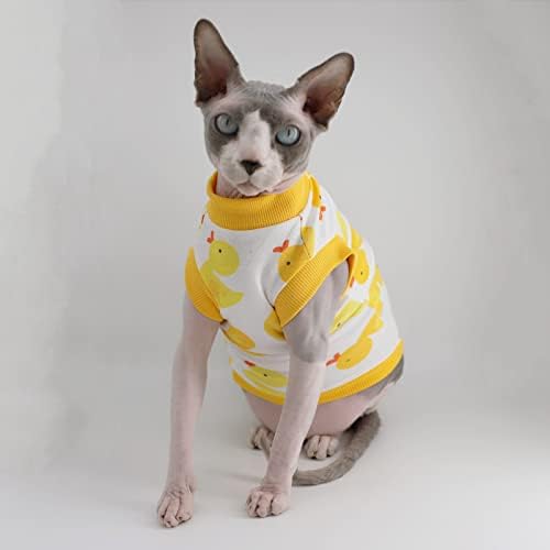Sfynx sem pêlos de gato de verão camisetas de algodão de gato roupas de gato de gato roupas de estimação,