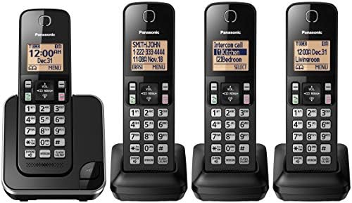 Panasonic KX -TGC384 Sistema de telefone sem fio com 4 aparelhos - preto