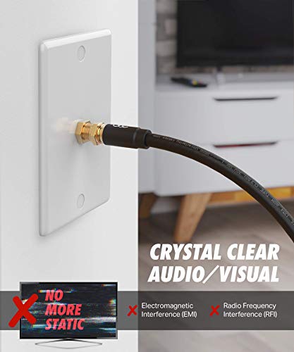 Cabos Ultra Clarity Cable Coaxial 10ft - Triple Shieldled RG6 Coax TV Cable cabo na parede classificado