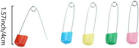 FazhBary 60 contagem colorida Pinos de segurança de plástico de 1,57 polegada Cabeça plástica Pinos de