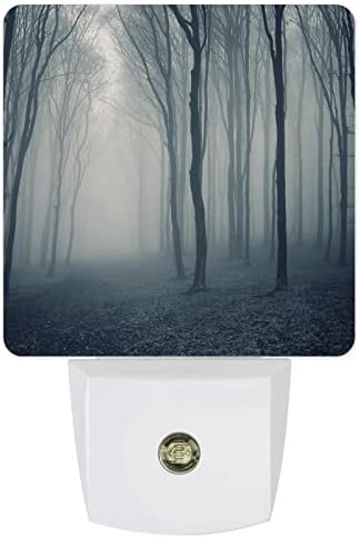 Luz noturna para crianças, clássico de árvores de floresta de neblina secreta de textura cinza