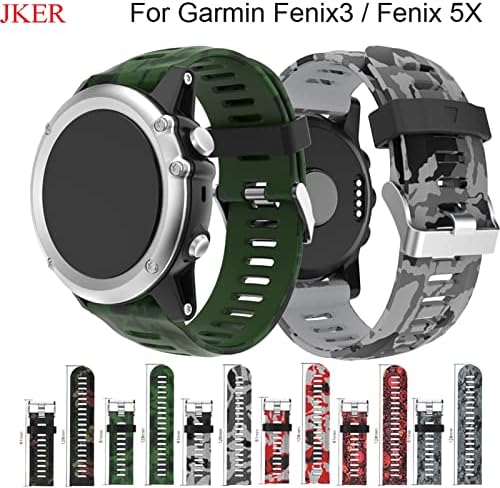 Houcy 26mm Substituição de relógio Strap para Garmin Fenix ​​5x Watch Band Sport Silicone WatchBand