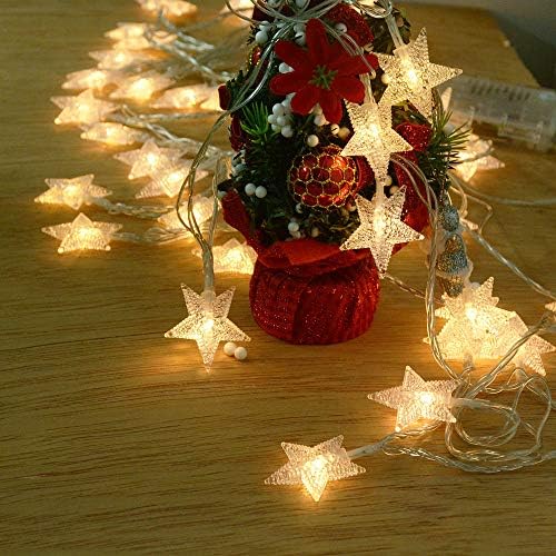 Homeleo 25ft 50 LED LUZES MULTICOLOR STAR SCRING para decorações de quarto, luzes de Natal LED de Battery Operadas