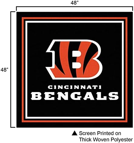 Tocada de mesa do logotipo do Cincinnati Bengals e sobreposição de tampa da mesa quadrada
