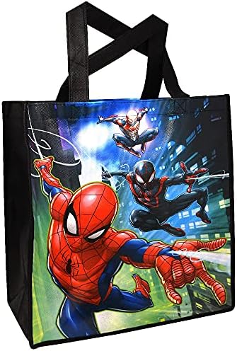 Marvel Spiderman Sacos Pacote de Valor - 3 PCs Spiderman Reutilizável Grande Tote Sacos de Superhero com adesivos