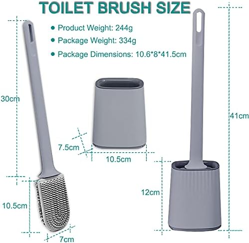 Escovas de silicone, suporte do escova de vaso sanitário do banheiro com cerdas flexíveis, pincéis