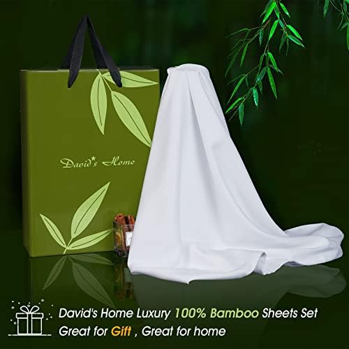 Casa de David viscose do conjunto de folhas de resfriamento de bambu, luxuoso respirável macio e sedoso