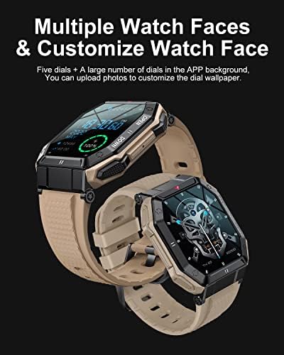 Sunkta Military Smart Watch for Men, Bluetooth Chamadas, 1,85 HD Tela grande, smartwatch de grande capacidade com