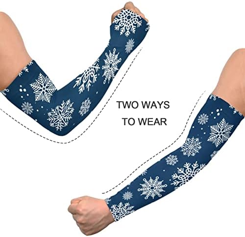 Snowflakes Arm de Natal Mangas para cobrir braços para homens Meninas Anti-deslizamento Mangas