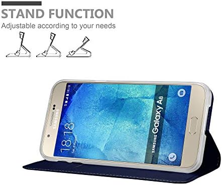 Caso Cadorabo Book Compatível com o Samsung Galaxy A8 2015 em Classy Dark Blue - com fechamento