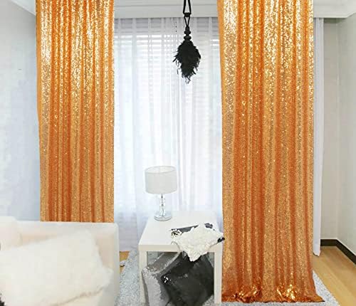 Cortinas de lantejoulas de ouro 96 polegadas de comprimento de lantejoulas brilhantes cortinas de ouro