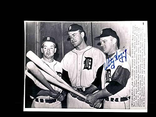Whitey Herzog PSA DNA assinado 8x10 Original 1963 Wire Photo Tigers Autograf - fotos MLB autografadas
