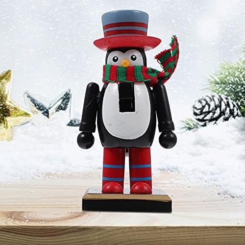 ABOOFAN 2PCS Christmas Nutcrackers Christmas Penguin Nutcracker Figuras Ornamentos de mesa de