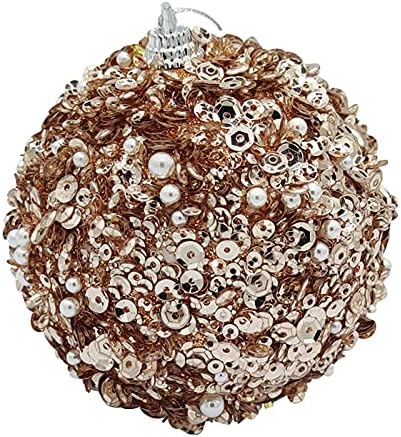 uhfsdp christmas pérolas lantejas de brilho bola de natal decoração de ornamento de natal 8cm