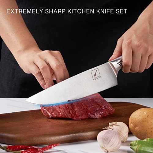 Conjunto de facas - Conjuntos de faca imarku para cozinha com bloco, 14 PCS Conjunto de faca de
