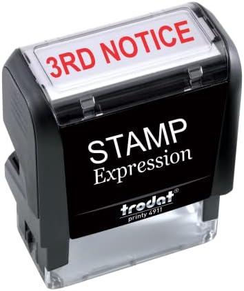 StampExpression - 3º Aviso Office Auto -tintura Carimbo de borracha - tinta vermelha