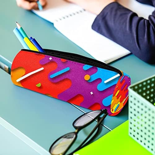Abstrato arco -íris cenário case de lápis estudante papelaria bolsa zíper bolsa de maquiagem de