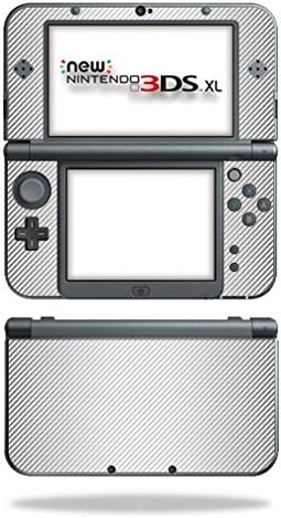 Mightyskins Skin Compatível com Nintendo 3DS XL - Fibra de Carbono Branco | Tampa protetora, durável