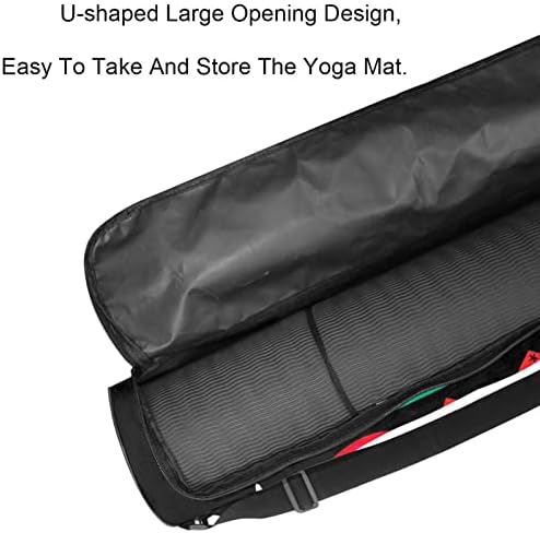Letra preta saco de transportador de tapete de ioga com alça de ombro de ioga bolsa de ginástica bolsa