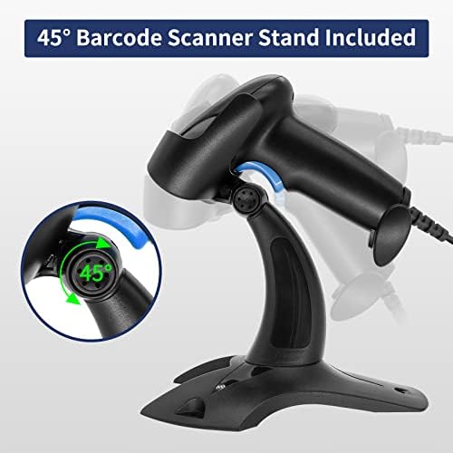 Scanner de código de barras Snaduu Scanner USB QR Scanner 1d 2d Scanner de código de barras com suporte, PDF417