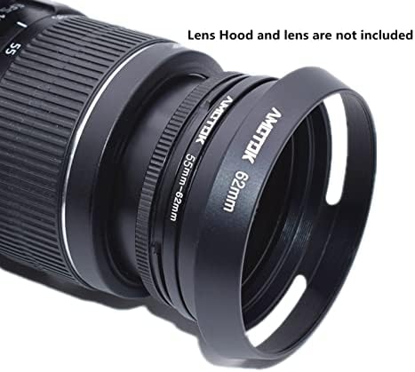 Lente de 55 mm a 62mm Adaptador de lente da câmera, anel de anel de anel de filtro de 55 a 62 mm, compatível com