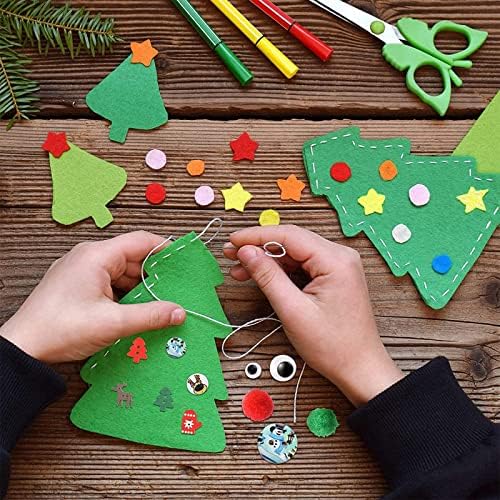 500 peças Os enfeites de Natal misturam botões de madeira pom pom ball wiggle olhos ornamentos