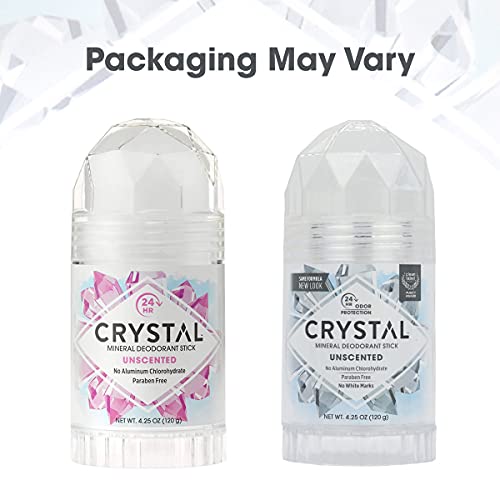 Stick de desodorante mineral de cristal-desodorizante corporal sem perfume com proteção de odor 24