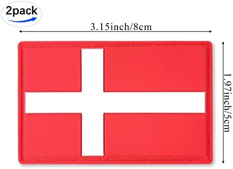 JBCD Dinamarca Patch de bandeira dinamarquesa Patch tático - gancho de borracha PVC e patch de fixador