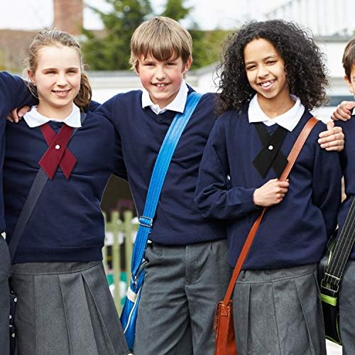 Cetinior 3 peças Meninas uniformes amarre uniforme escolar gravata cruzada para meninas