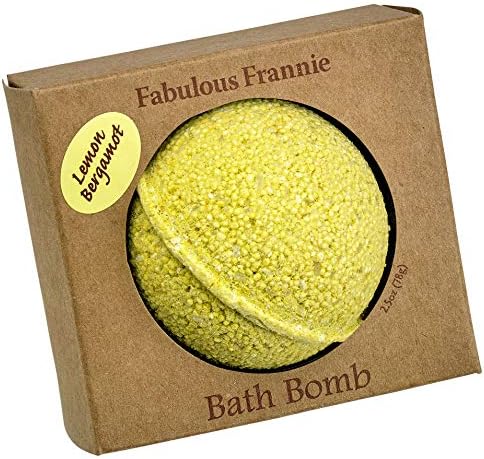 Fabuloso Frannie Lemon Bergamot Natural, conjunto de bombas de banho artesanal, rico em óleo essencial, sal mineral, óleo de coco, avelã, brilho para hidratar a pele de 2,5 onças