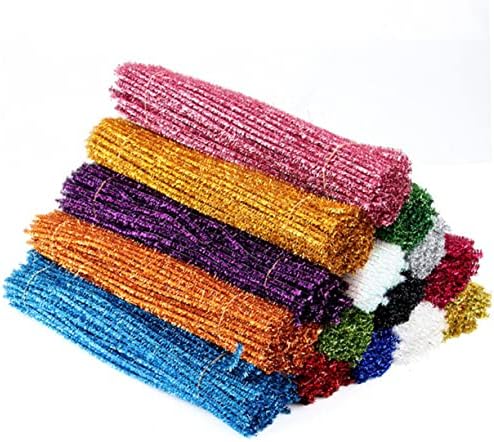 Besportble 300pcs Limpador de tubo glitter Chenille Craft Pipe Chenille Cleaners Cleaner Metal Cleanst for Kids