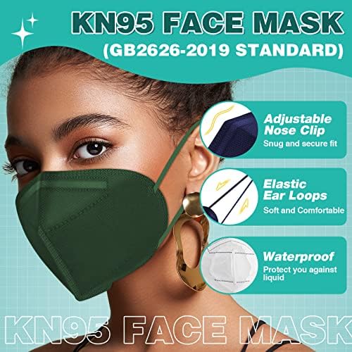 Máscaras faciais do XDX KN95, 50 pacote de máscaras de face multicoloras embrulhadas individualmente para