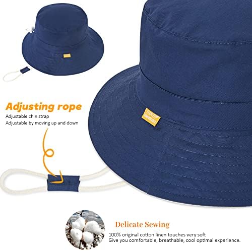Chapéu de sol para menino menina, crianças de verão largura chapéu de balde de proteção solar protetora de proteção