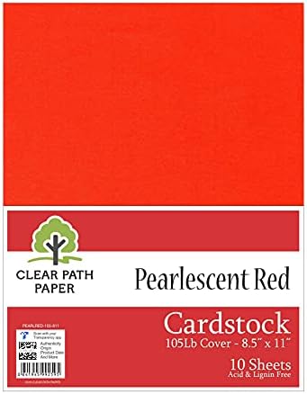 Pacote - 4 itens de cartolina - tampa de 105 lb - 8,5 x 11 polegadas - azul perolado, vermelho perolado,