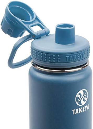 Takeya Actives Isolled Water Bottle com tampa de bico, 24 onças, Bluestone e Actives Isoled Stainless
