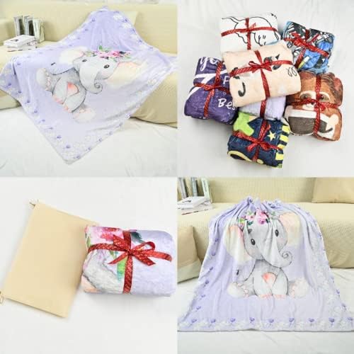 Cobertor de elefante para crianças Cobertores de elefante roxo para meninas flanela de flanela Cobertoras de