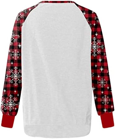 Sweater Feia de Natal para Mulheres engraçadas Crewneck Sweatshirt Snowflake Blusa de manga longa